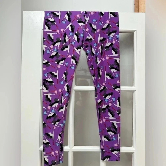 LuLaRoe | TC Tall & Curvy Purple Plus Size Stork Leggings Size 12-18 NWOT 1X XL - Picture 4 of 4